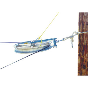 Polea aérea para cable de fibra óptica