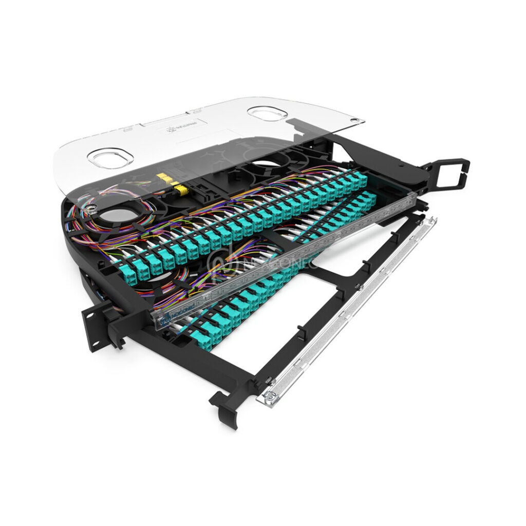 1U MTP®/MPO (BASE-12) - LC/SC PIVOT PATCH PANEL